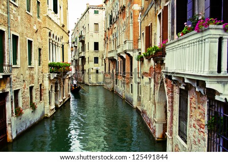 Venice, Italy, Grand Canal And Historic Tenements