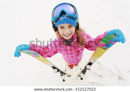 Skiing, skier, winter sports - portrait of happy young skier