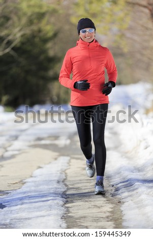 Winter Running, Exercise Woman. Healthy Lifestyle