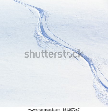 Skiing, Snow - Freeride Tracks On Powder Snow