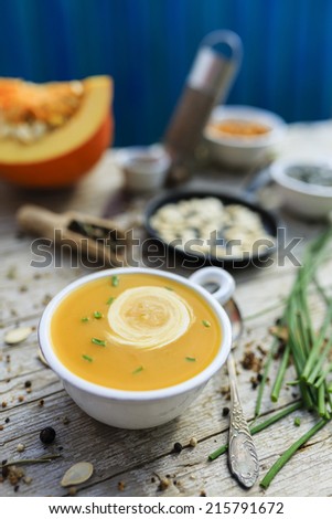 Pumpkin soup - Traditional seasonal pumpkin soup
