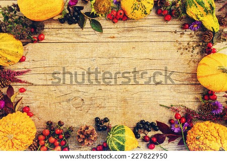 Autumn frame, space for text