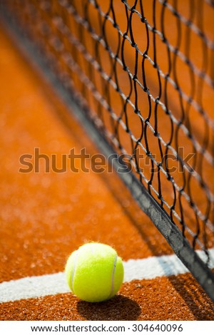 Tennis - tennis ball on a tennis court
