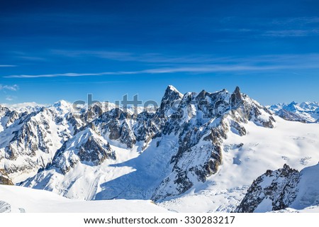 Grand Jorasses, Aiguille du Midi, French Alps