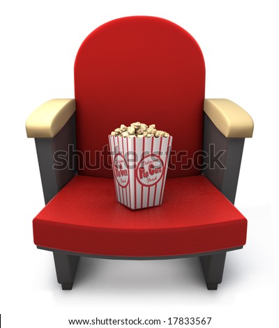 Theater Seats on Popcorn Package On Theater Seat Stock Photo 17833567   Shutterstock