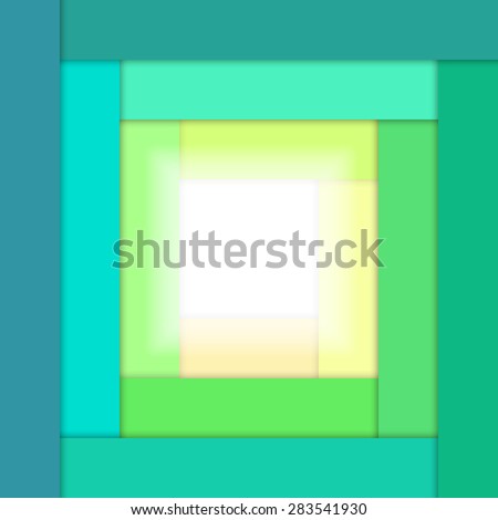 Abstract blue green (emerald) geometric frame border background. Design elements for cover page magazine, business flyer or poster. Gorgeous graphic pattern frame borders