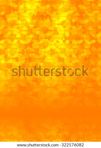 Orange abstract geometric mosaic background with place of text. Design elements illustration 10 for booklet layout page, leaflet template, vertical banner