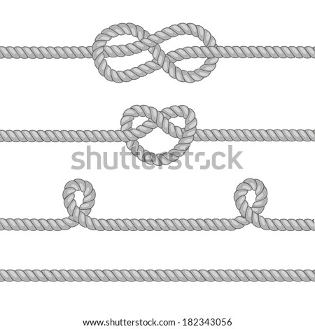 Set of ropes with knots Set of ropes with knots