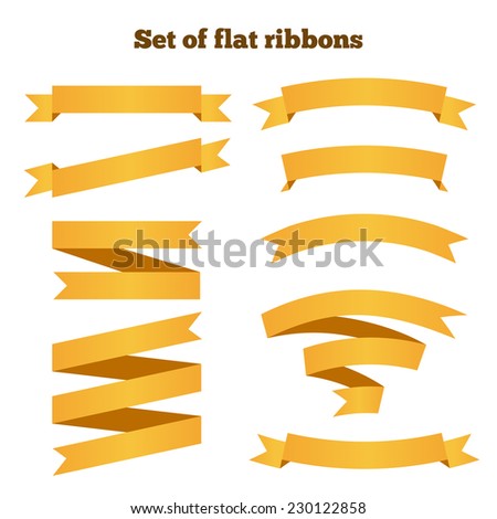 Set of gold vintage ribbons for any design idea Vector editable isolated illustration Set of gold vintage ribbons for any design idea Vector editable isolated illustration