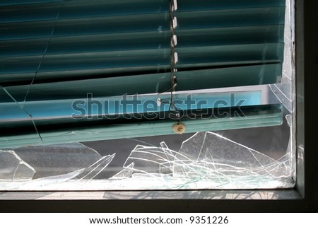 smashed window