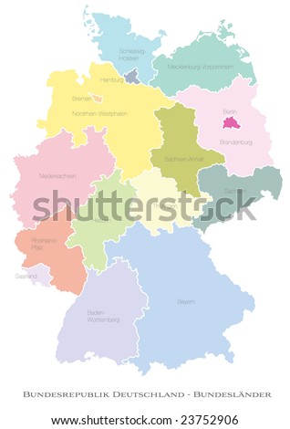 Federal States Of Germany - Deutsche Bundeslaender Stock Vector 