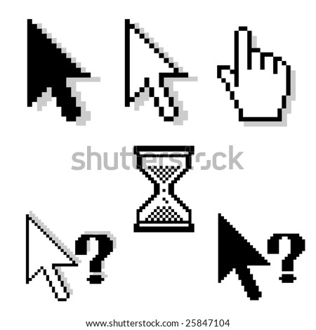 set of different pixel-cursors set of different pixel-cursors