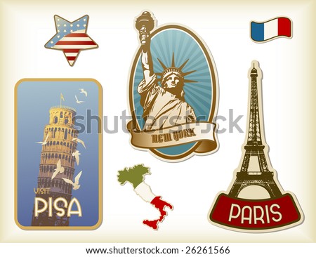 collection of detailed vintage suitcase-stickers collection of detailed vintage suitcase-stickers