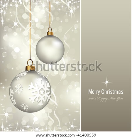 elegant christmas background with baubles (background behind the panel is complete)