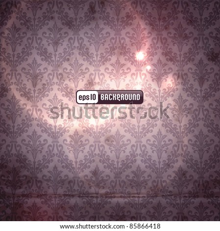Textured Wallpaper on Background With Classical Wallpaper Pattern Slightly Grungy Texture