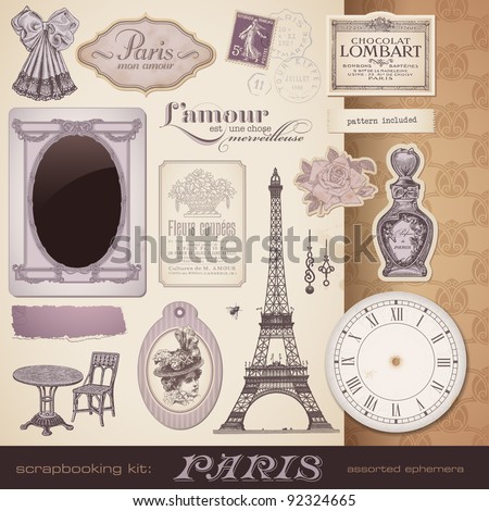 Logo Design  on Scrapbooking Kit Paris Romantic Vintage Design Elements And Ephemera