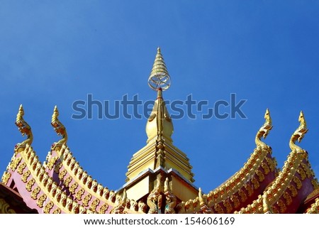 Gable apex on Thai temple roof.