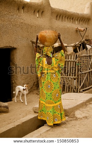 African woman takes home her food