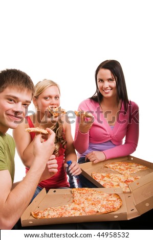 Group Eating Pizza