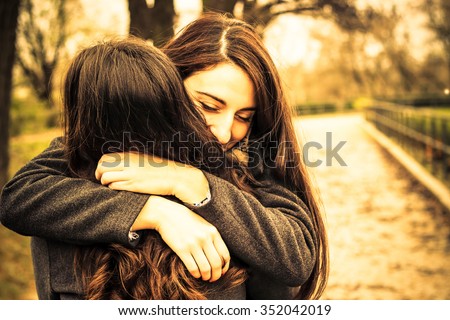 Hugging best friend