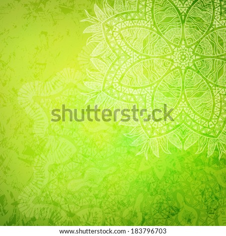 Tribal flower green abstract background vector illustration Tribal flower green abstract background vector illustration