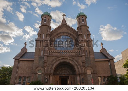 NEW YORK - JUNE 7: The Park Slope Community Church on June 7th, 2014 in Park Slope, Brooklyn. Park Slope is an affluent neighborhood in northwest Brooklyn, New York City.