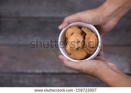 Cookies in the palm of hands