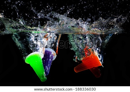 jelly cup with water splash