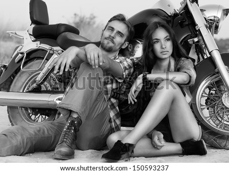 Biker Man And Girl