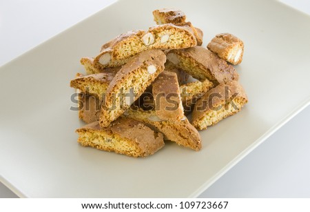cantucci - traditional italian biscuits with almonds
