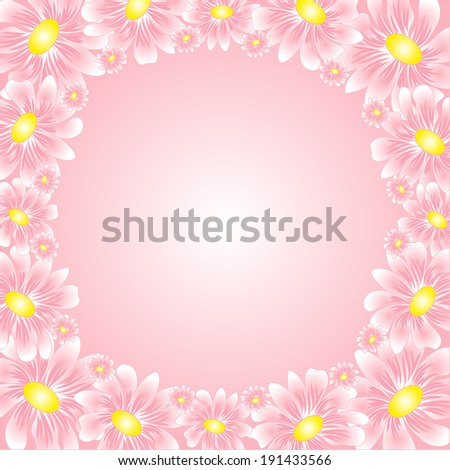 Flower pink frame
