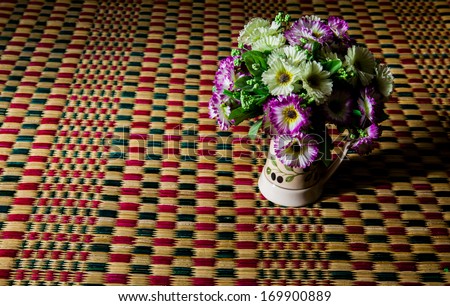 Fine art still life with flowers cloth