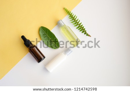 cosmetic nature skincare and essential oil aromatherapy .organic natural science beauty product .herbal alternative medicine . mock up.