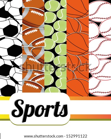 abstract background with different sports balls