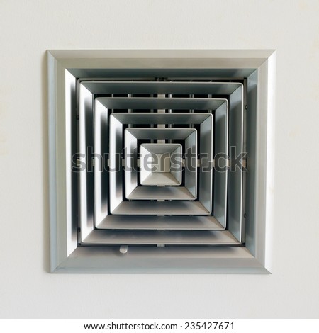 Air vent installed on the white ceiling