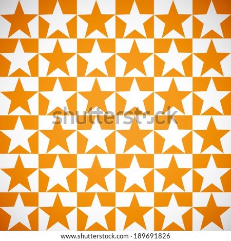 summer orange and white star with box pattern background (vector)