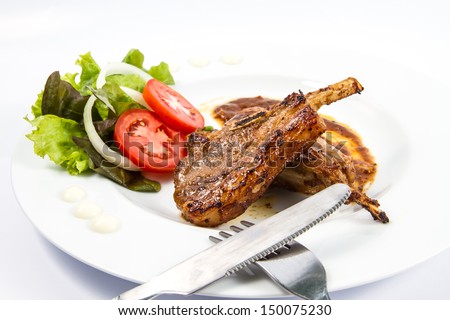 grilled lamb chops  with Vegetables