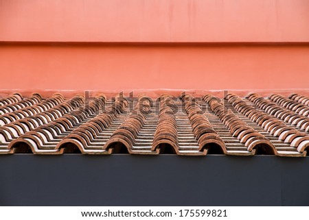 Roof Top with Red Tiles and wall color