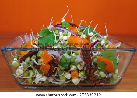 salad of sprouted mung beans