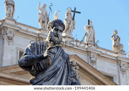 Statue of St. Peter in St. Peters Square (Rome, Italy)
