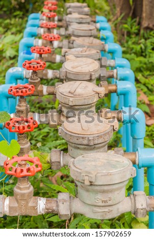 Water Meter and Red Valve