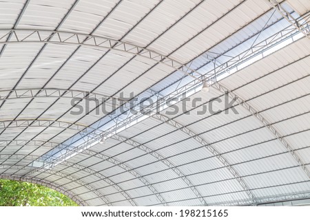 metal roofing construction of modern building complex