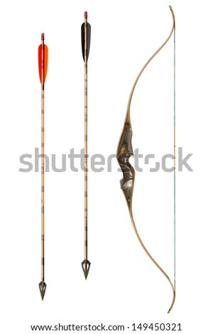 Bow And Arrows Classic Isolated On White