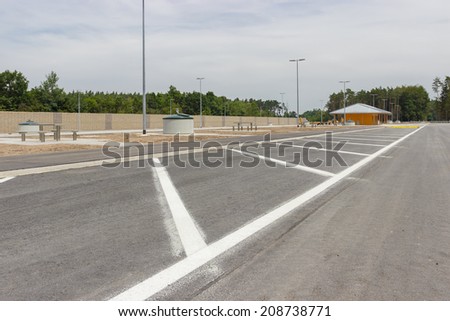 New constructed parking at the highway