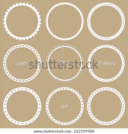 Cute doily frames set Cute doily frames set