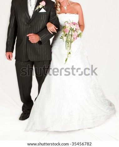 bride and groom dresses - studio photo