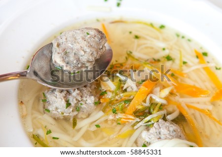 Wedding details - soup with faggots