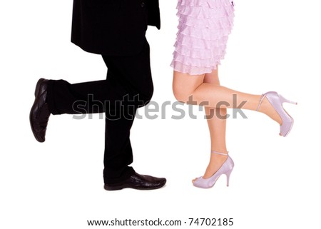Man and woman on white background