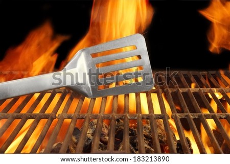 BBQ Flaming Grill . You can see more BBQ, grilled food, flames and fire on my page