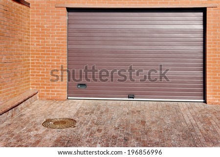 Automatic Garage rolling Gate and brick fence. You can see more gates in my set.
